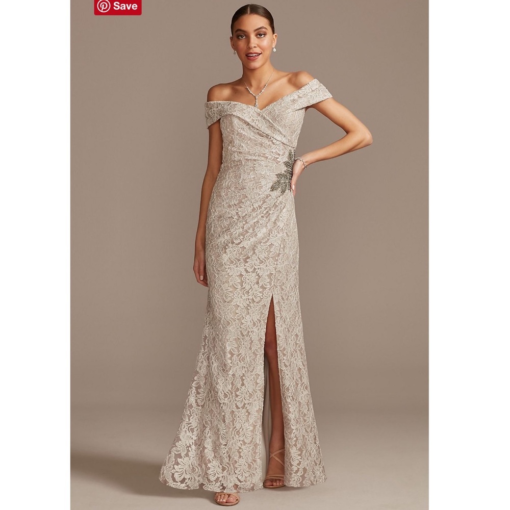 NEW Taupe Gown ; Davids Bridal